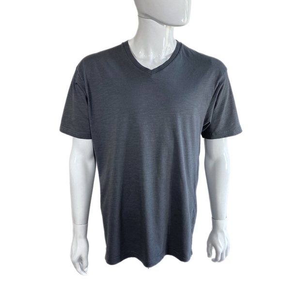 Rustic Blue Men’s Lightweight Gray V-Neck Tee - Picture 1 of 7